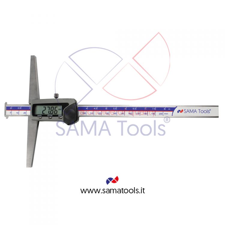 Digital caliper 3 functions with double hook for groove measurement