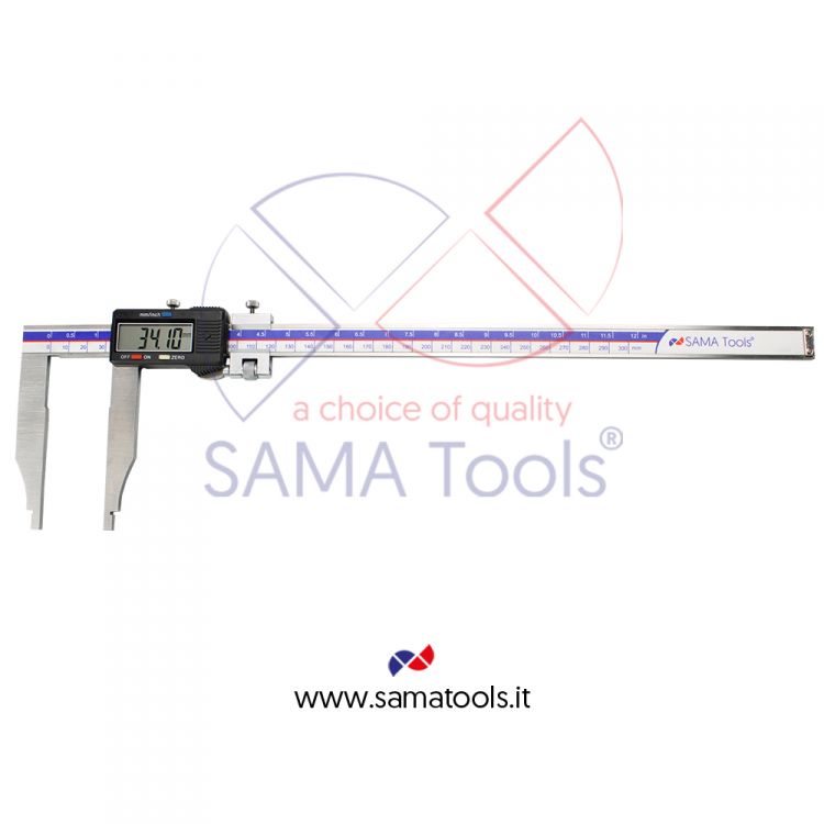 Stainless steel digital caliper without jaws reading 0,01 with fine adjustment