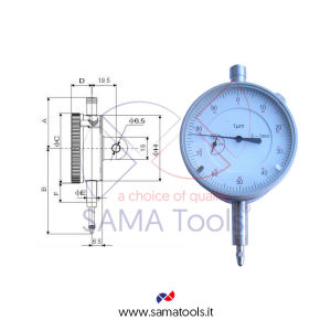 Dial indicators range 1mm reading 0,001mm