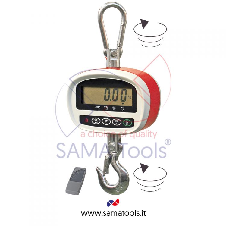 Crane scales with rotating hook and shackle