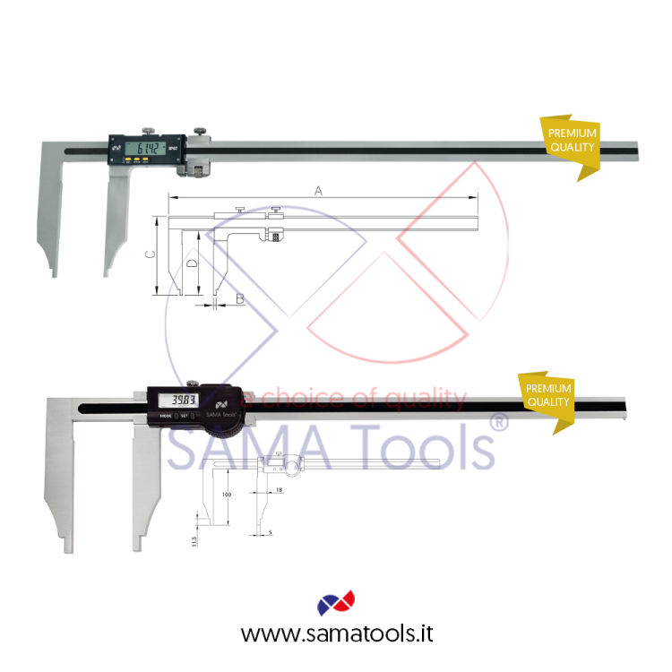 Calibro Digitale IP67 TOP QUALITY Schermo Grande in acciaio inox senza punte con uscita dati