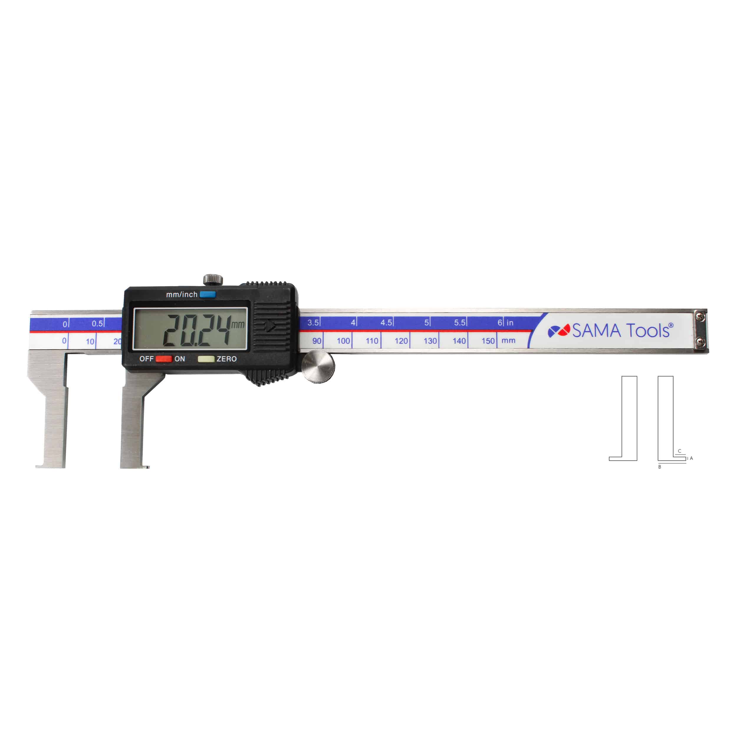 Digital inside groove calipers with flat points - SA290 1 Digital inside groove caliper with flat points - SA290
