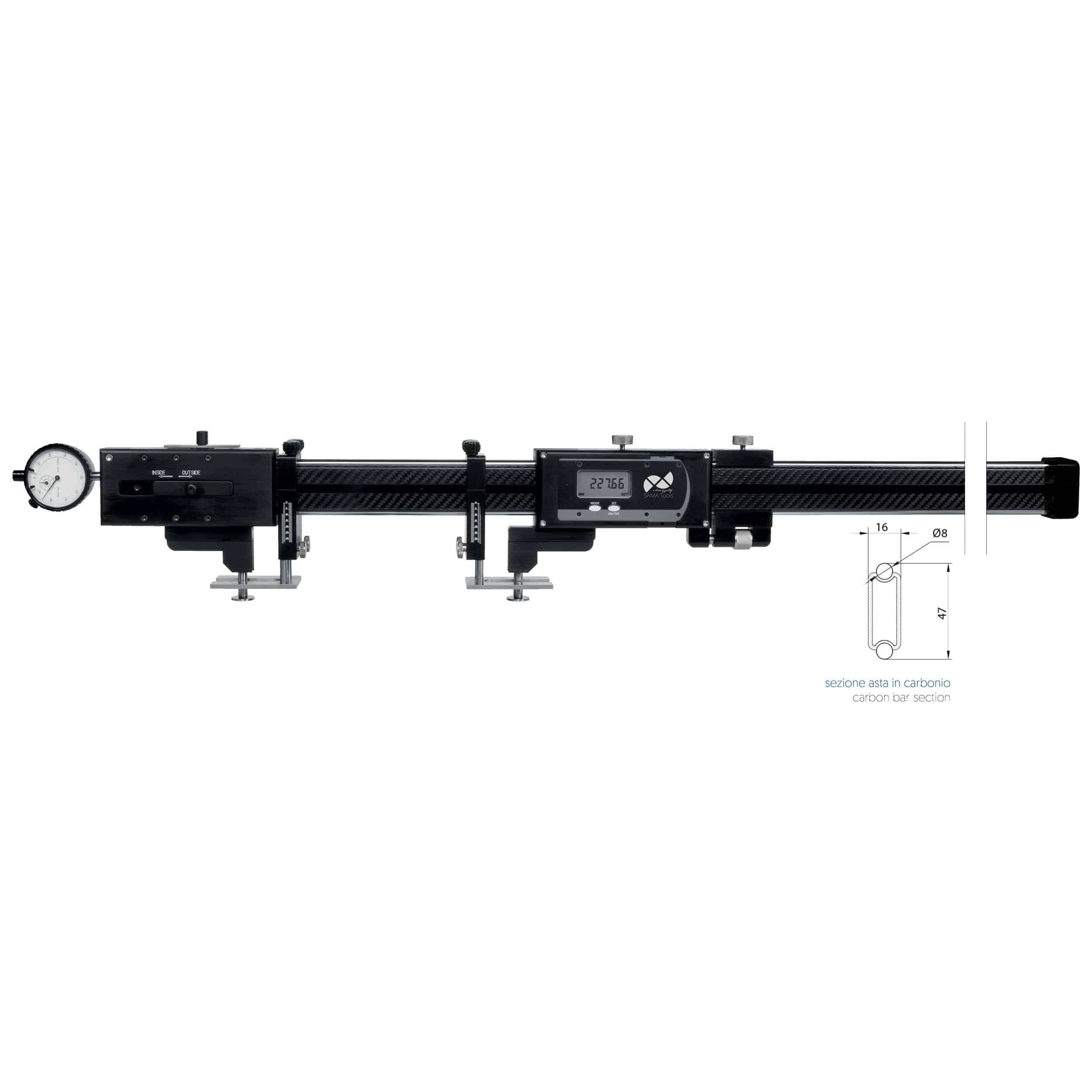 Digital int/ext comparison caliper with carbon preload, IP65, data output, SYLVAC electronics. 2 Digital Int/Ext Comparison Caliper with Carbon Preload, IP65, Data Output, SYLVAC Electronics - SAMCP081